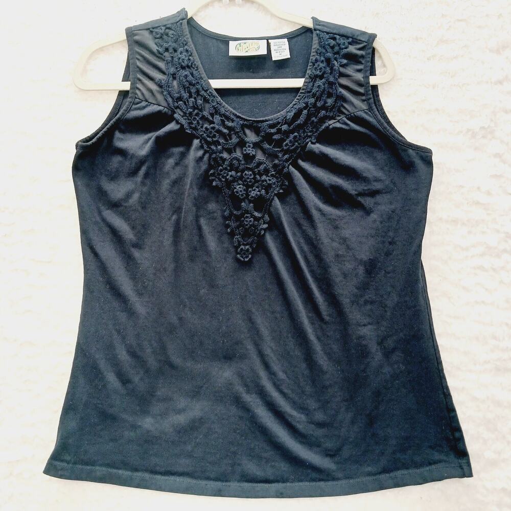 Cami Tank Black Lace Witchy Cute Goth Dark Feminine Whimsycore Y2K Fairy Size M